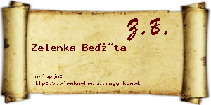Zelenka Beáta névjegykártya