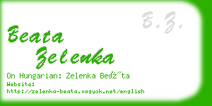 beata zelenka business card